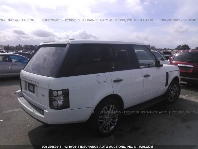 SALME1D46BA354150 - 2011 LAND ROVER RANGE ROVER HSE WHITE photo 4