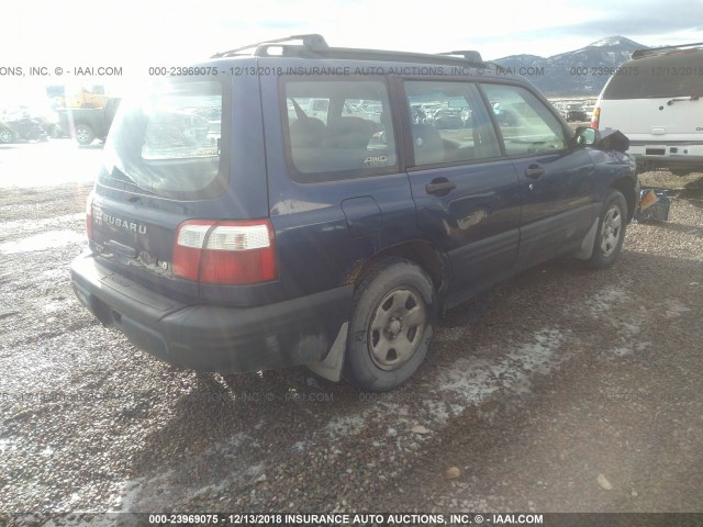 JF1SF63551H755560 - 2001 SUBARU FORESTER L BLUE photo 4