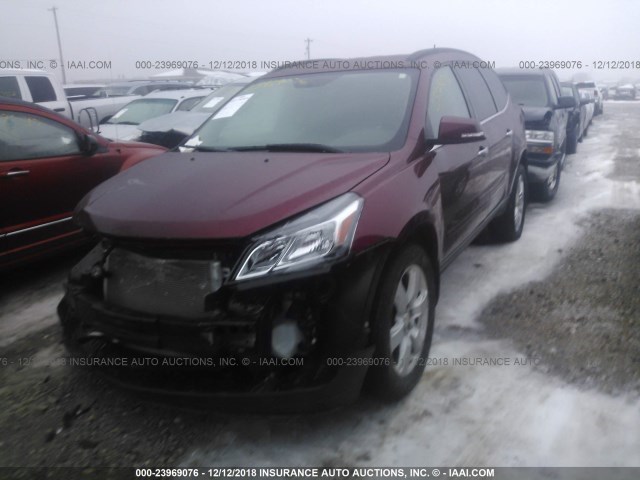 1GNKRGKD4HJ264732 - 2017 CHEVROLET TRAVERSE LT MAROON photo 2