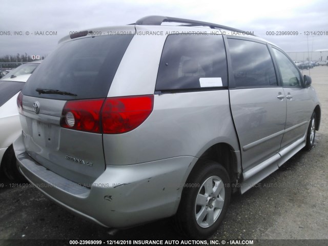 5TDZK23C07S025961 - 2007 TOYOTA SIENNA CE/LE SILVER photo 4