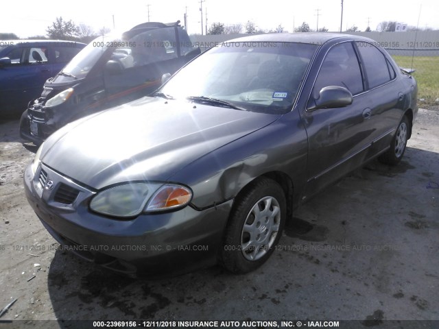 KMHJF35F8YU941147 - 2000 HYUNDAI ELANTRA GLS GRAY photo 2