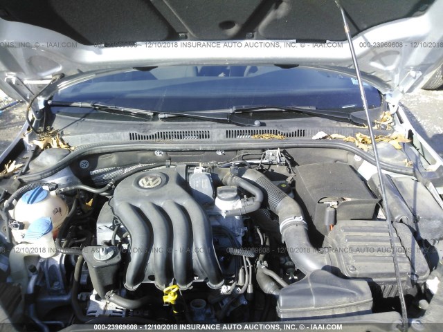 3VW2K7AJ7FM402376 - 2015 VOLKSWAGEN JETTA S ვერცხლისფერი ფოტო 10