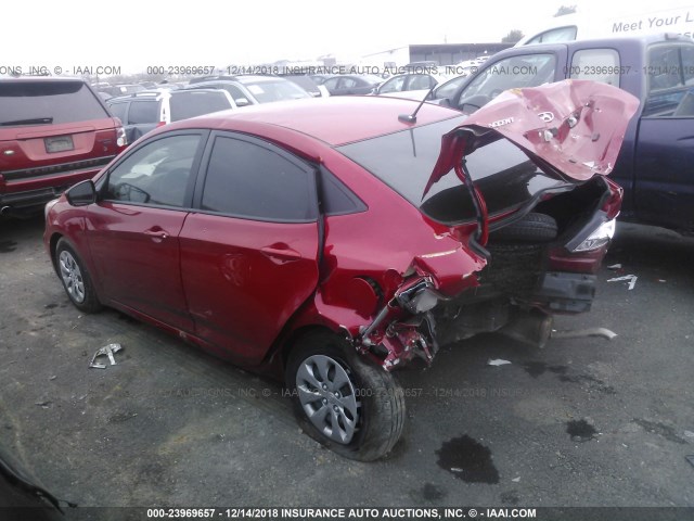 KMHCT4AE5HU340346 - 2017 HYUNDAI ACCENT SE RED photo 3