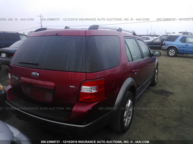 1FMZK051X7GA02886 - 2007 FORD FREESTYLE SEL RED photo 4