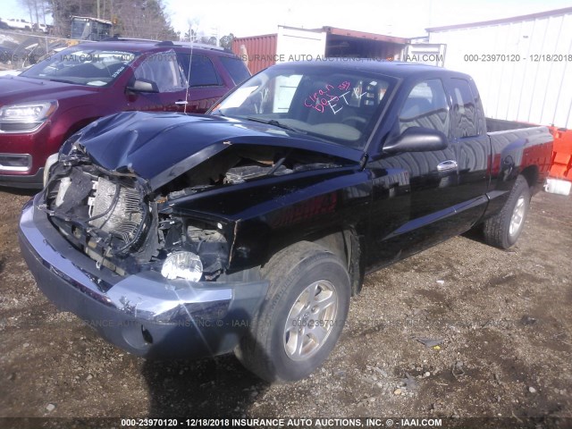 1D7HE42N75S209709 - 2005 DODGE DAKOTA SLT BLACK photo 2