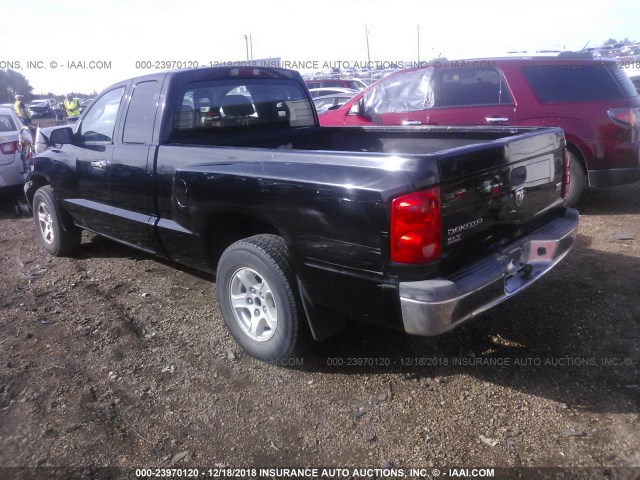 1D7HE42N75S209709 - 2005 DODGE DAKOTA SLT BLACK photo 3