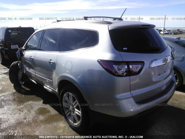 1GNKRGKD3EJ139457 - 2014 CHEVROLET TRAVERSE LT SILVER photo 3