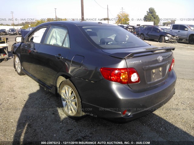 1NXBU4EE5AZ323930 - 2010 TOYOTA COROLLA S/LE/XLE GRAY photo 3