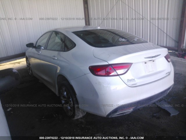 1C3CCCDG1FN711784 - 2015 CHRYSLER 200 S WHITE photo 3