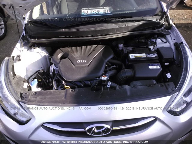 KMHCT5AE1HU307091 - 2017 HYUNDAI ACCENT SE SILVER photo 10