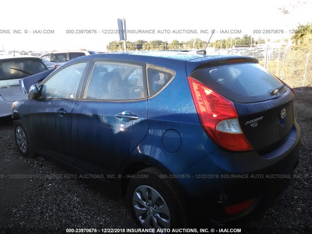 KMHCT5AE1GU247215 - 2016 HYUNDAI ACCENT SE BLUE photo 3