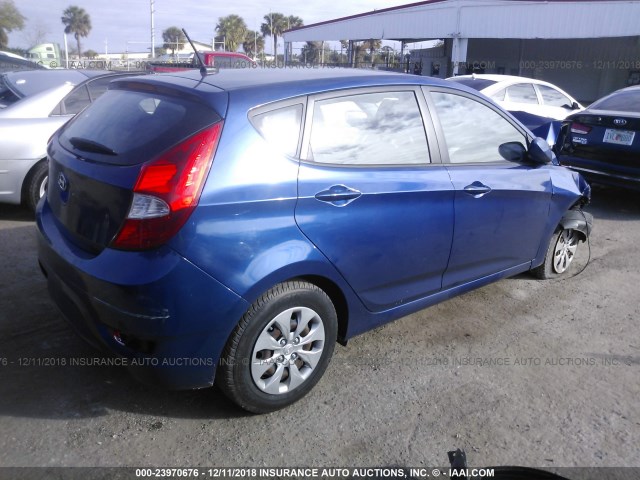 KMHCT5AE1GU247215 - 2016 HYUNDAI ACCENT SE BLUE photo 4