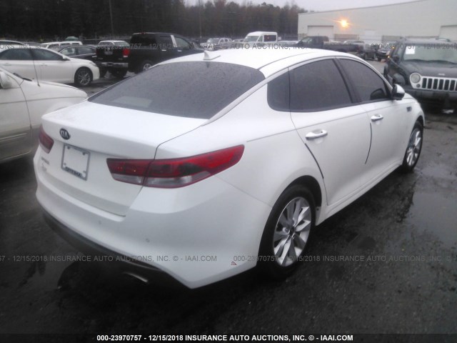 5XXGT4L35JG269887 - 2018 KIA OPTIMA LX/S WHITE photo 4