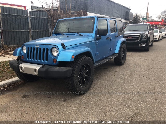 1J4BA5H19AL178645 - 2010 JEEP WRANGLER UNLIMITE SAHARA BLUE photo 2