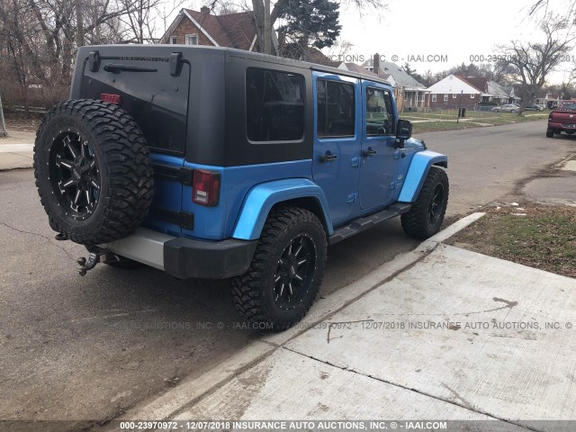 1J4BA5H19AL178645 - 2010 JEEP WRANGLER UNLIMITE SAHARA BLUE photo 4