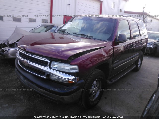 1GNEK13ZX2R284839 - 2002 CHEVROLET TAHOE K1500 BURGUNDY photo 2