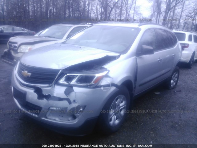 1GNKRFKD3GJ173654 - 2016 CHEVROLET TRAVERSE LS SILVER photo 2