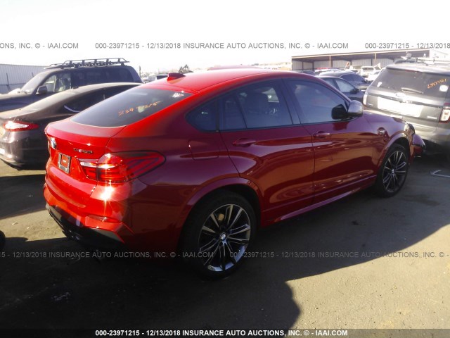 5UXXW7C53J0W63964 - 2018 BMW X4 XDRIVEM40I RED photo 4