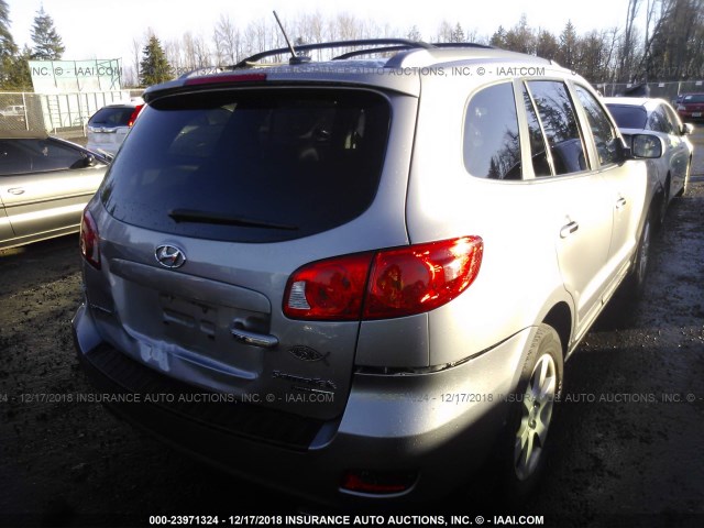 5NMSH73E08H223572 - 2008 HYUNDAI SANTA FE SE/LIMITED GRAY photo 4