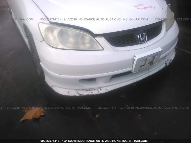 1HGEM22724L048721 - 2004 HONDA CIVIC HX WHITE photo 6