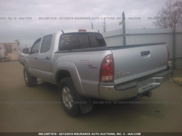 5TEJU62N57Z379396 - 2007 TOYOTA TACOMA DOUBLE CAB PRERUNNER SILVER photo 3