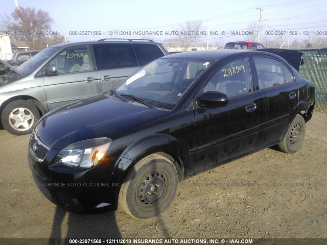 KNADH4A35A6673419 - 2010 KIA RIO LX/SX BLACK photo 2