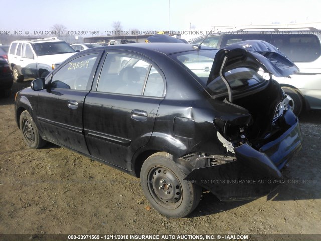 KNADH4A35A6673419 - 2010 KIA RIO LX/SX BLACK photo 3