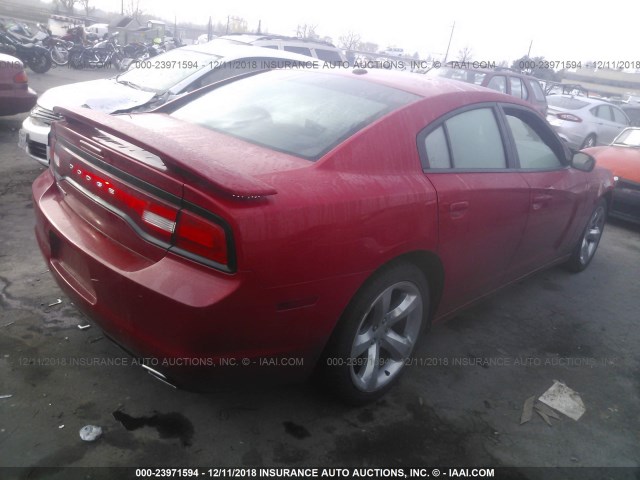 2C3CDXHG1CH148450 - 2012 DODGE CHARGER SXT RED photo 4