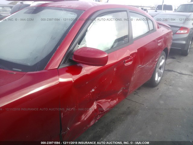 2C3CDXHG1CH148450 - 2012 DODGE CHARGER SXT RED photo 6