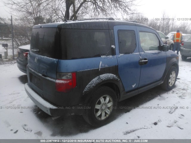 5J6YH27636L020441 - 2006 HONDA ELEMENT EX BLUE photo 4