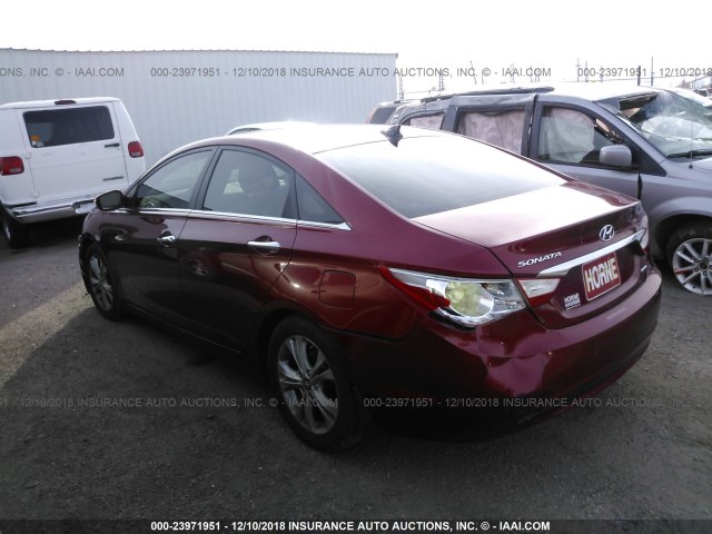 5NPEC4AC7CH434713 - 2012 HYUNDAI SONATA SE/LIMITED RED photo 3