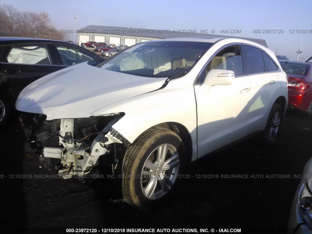 5J8TB4H33FL018286 - 2015 ACURA RDX WHITE photo 2