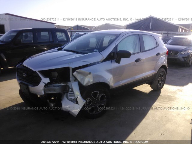 MAJ3P1RE9JC215041 - 2018 FORD ECOSPORT S SILVER photo 2