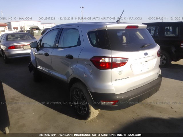 MAJ3P1RE9JC215041 - 2018 FORD ECOSPORT S SILVER photo 3