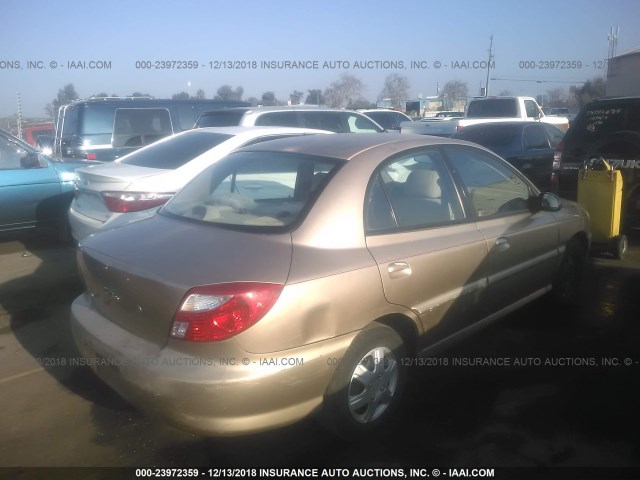 KNADC123216081827 - 2001 KIA RIO GOLD photo 4