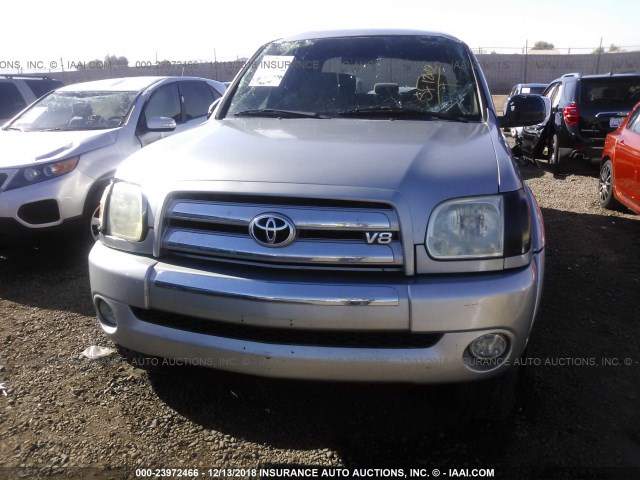 5TBET34136S501755 - 2006 TOYOTA TUNDRA DOUBLE CAB SR5 SILVER photo 6