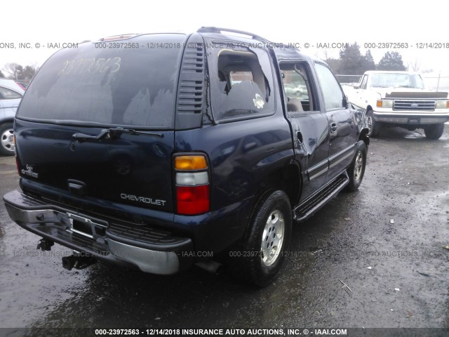 1GNEK13V55J172787 - 2005 CHEVROLET TAHOE K1500 BLUE photo 4