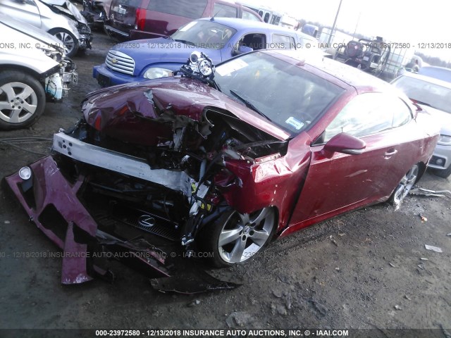 JTHFF2C28A2511218 - 2010 LEXUS IS 250 RED photo 2