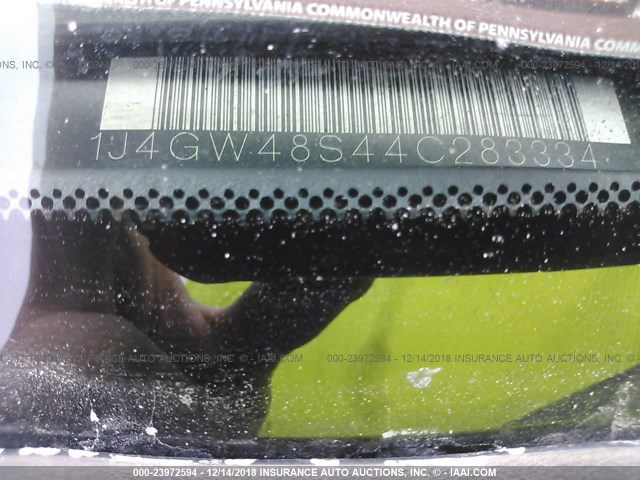 1J4GW48S44C283334 - 2004 JEEP GRAND CHEROKEE LAREDO/COLUMBIA/FREEDOM 银色 照片 9
