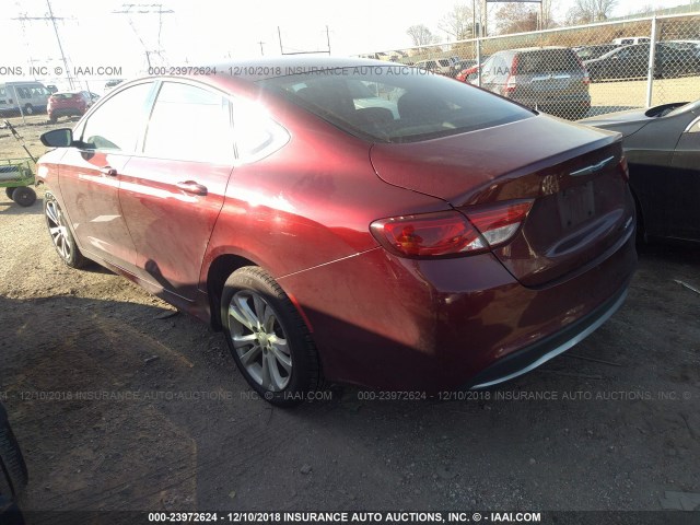 1C3CCCAB4GN116261 - 2016 CHRYSLER 200 LIMITED RED photo 3