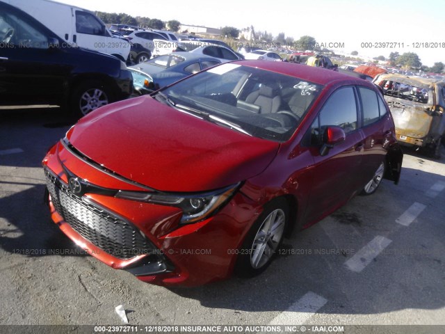 JTNK4RBE6K3016856 - 2019 TOYOTA COROLLA SE/XSE RED photo 2