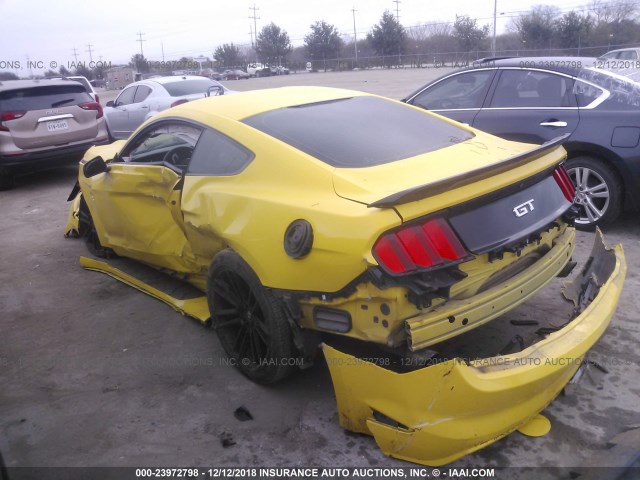 1FA6P8CF7F5362476 - 2015 FORD MUSTANG GT YELLOW photo 3