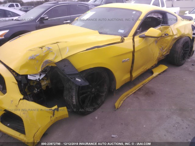 1FA6P8CF7F5362476 - 2015 FORD MUSTANG GT YELLOW photo 6