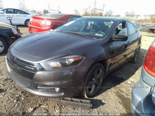 1C3CDFBB5ED906815 - 2014 DODGE DART SXT GRAY photo 2