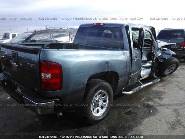 2GCEC13C471724510 - 2007 CHEVROLET SILVERADO C1500 CREW CAB BLUE photo 4