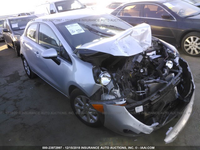 KNADN5A33E6347915 - 2014 KIA RIO EX SILVER photo 1