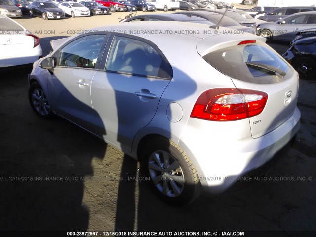 KNADN5A33E6347915 - 2014 KIA RIO EX SILVER photo 3