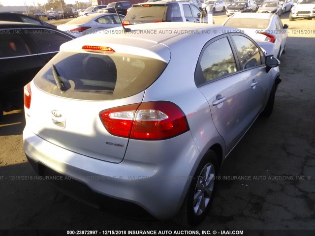 KNADN5A33E6347915 - 2014 KIA RIO EX SILVER photo 4