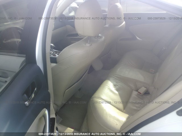 JTHBE262575017127 - 2007 LEXUS IS 350 WHITE photo 8