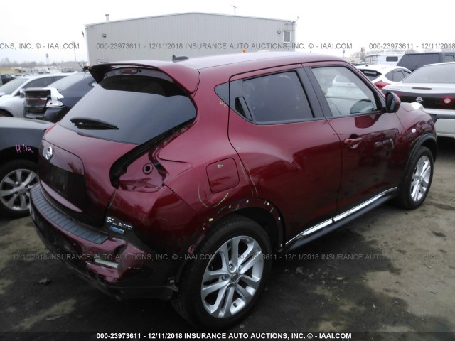 JN8AF5MVXET360201 - 2014 NISSAN JUKE S/SV/SL/NISMO RED photo 4